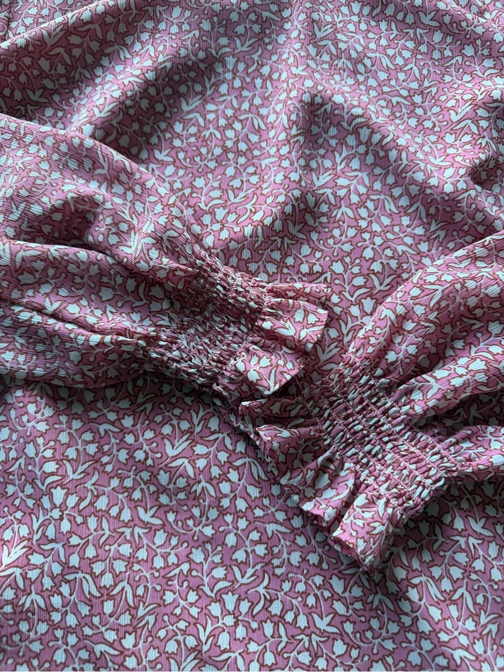 J. Crew Rose Pink Printed Long-Sleeve Blouse size small